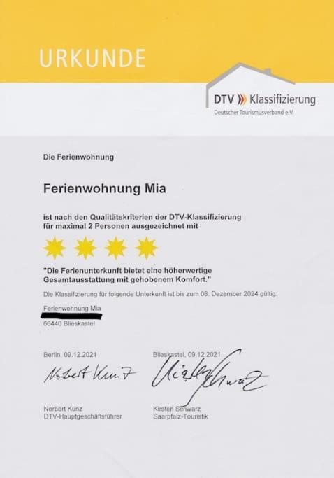 4****Sterne Ferienwohnung Mia Dtv Klassifizierung Blieskastel Exterior photo